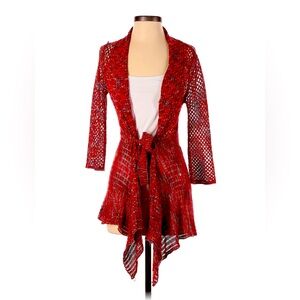 🌈 Anthropologie Ad:hoc Le Collezioni Knit Crochet Multi-Color Cardigan S 🌈